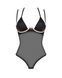 Прозрачное боди Obsessive Selinne teddy XL/2XL Black, мелкая сетка, двойные бретели SO8666 фото 3