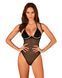 Прозрачное боди Obsessive Selinne teddy XL/2XL Black, мелкая сетка, двойные бретели SO8666 фото 1