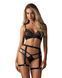 Комплект Obsessive Blomentis 3-pcs set, M/L, м&rsquo;який ліф, стрінги зі стрепами, пояс із гартерами SX1034 фото 1