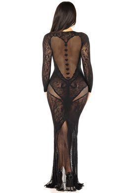 Платье Leg Avenue Lace and Net Bodycon Gown One Size, Black SX1737 фото