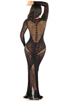Платье Leg Avenue Lace and Net Bodycon Gown One Size, Black SX1737 фото