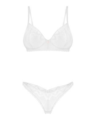 Комплект Obsessive Alissium 2-pcs set, M/L, мереживо, ліф з м&rsquo;якою чашкою, трусики танга SX0604 фото