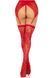 Комплект Leg Avenue Lace thigh highs & garterbelt, One Size, красный, чулки и пояс с пажами SX1060 фото 3