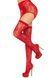Комплект Leg Avenue Lace thigh highs & garterbelt, One Size, красный, чулки и пояс с пажами SX1060 фото 2
