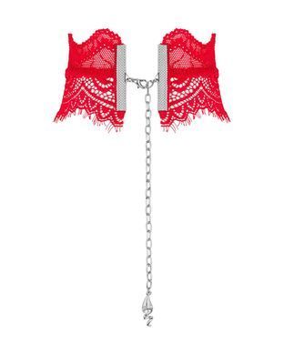Широкий мереживний чокер Obsessive Bergamore choker, red SO7686 фото