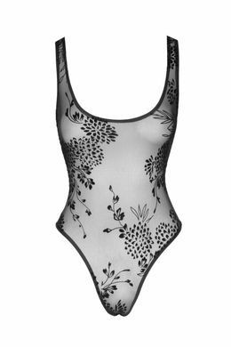 Боди Noir Handmade F242 Tulle body with patterned flock embroidery, XL SX0154 фото