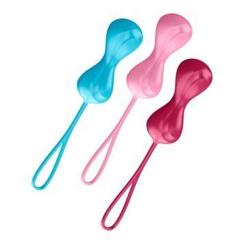 Вагінальні кульки Satisfyer Power Balls (3 пари), діаметр 3,4см, маса 60-76-92г, з кулькою всередині SO2300 фото