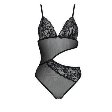 Боді з ажурним ліфом Passion CHRISTA BODY XXL/XXXL, black SO5755 фото