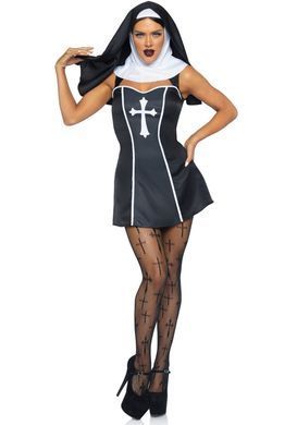 (SALE) Костюм черниці Leg Avenue Naughty Nun M, сукня, головний убір SO8551 фото