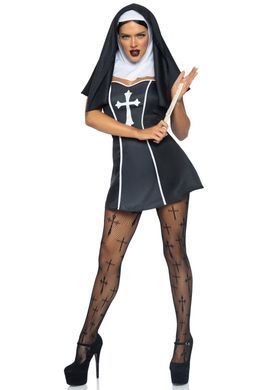 (SALE) Костюм черниці Leg Avenue Naughty Nun M, сукня, головний убір SO8551 фото