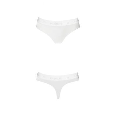 Трусики-бразиліана з бавовни Passion PS005 PANTIES XL, white SO4226 фото