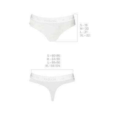 Трусики-бразиліана з бавовни Passion PS005 PANTIES XL, white SO4226 фото