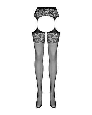 Сітчасті панчохи-стокінги з імітацією гартерів Obsessive Garter stockings S500S/M/L, чорні SO7273 фото