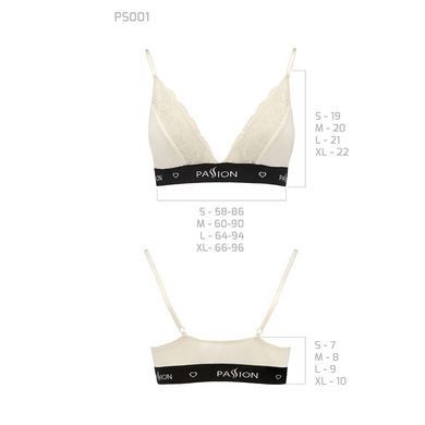 Еластичний топ з мереживом Passion PS001 TOP M, ecru SO4180 фото