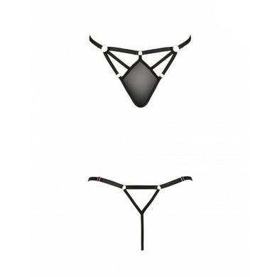Стринги из стреп Passion Exclusive MEGGY THONG L/XL, black PS27710 фото