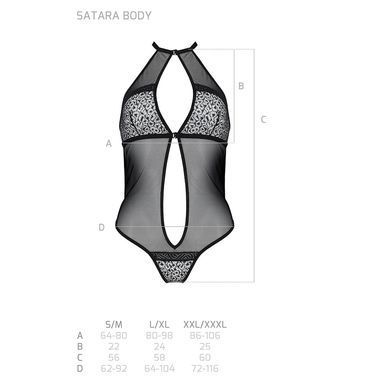 Сетчатое боди с кружевом на груди Passion SATARA BODY S/M red SO8473 фото