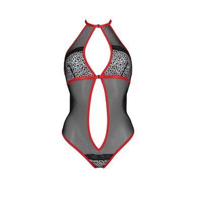 Сетчатое боди с кружевом на груди Passion SATARA BODY S/M red SO8473 фото