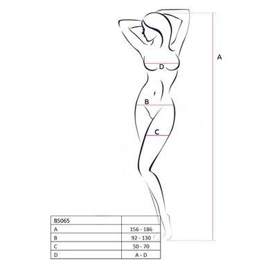 Сексуальний бодістокінг Passion BS065 One Size, White, комбінезон, велика сітка PBS065W фото
