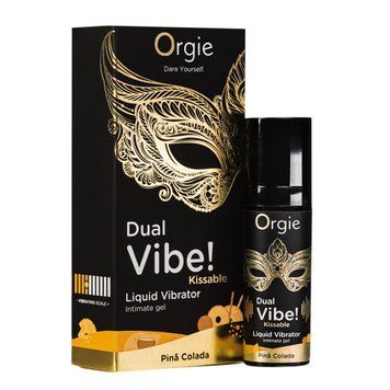 Жидкий вибратор Orgie Dual Vibe! Pina Colada Kissable Liquid Vibrator, 15 мл SX1498 фото