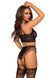 Еротичний комплект Leg Avenue Crop top and garter panty Black, топ, трусики з доступом, панчохи SO9156 фото 2
