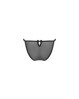 Полупрозрачные трусики с подвеской Obsessive Ivannes panties black 2XL/3XL, черные SO7282 фото