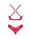 Комплект білизни Obsessive Lacelove cupless 2-pcs set M/L Red, відкритий доступ, відкриті груди SO8653 фото 4