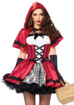 Эротический костюм Красной шапочки Leg Avenue Gothic Red Riding Hood S, платье, накидка SO9122 фото