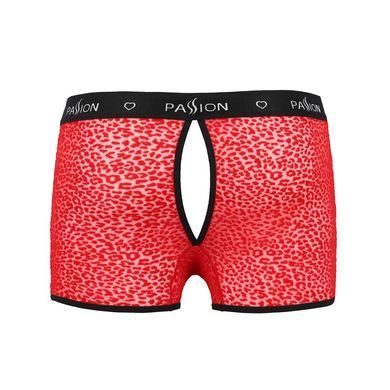 Чоловічі прозорі боксери Passion 046 SHORT PARKER S/M Red, сітка, під леопард SO7610 фото