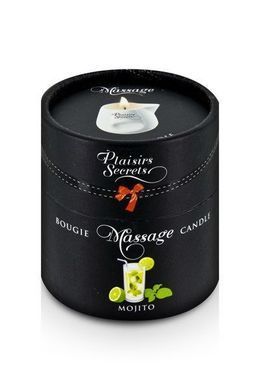 Масажна свічка Plaisirs Secrets Mojito (80 мл) подарункове паковання, керамічний посуд SO1853 фото