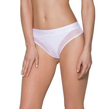 Трусики з прозорою вставкою Passion PS002 PANTIES S, white SO4197 фото