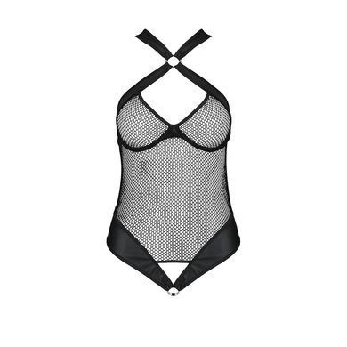 Сітчастий боді з халтером Passion Amanda Body XXL/XXXL, black SO5317 фото
