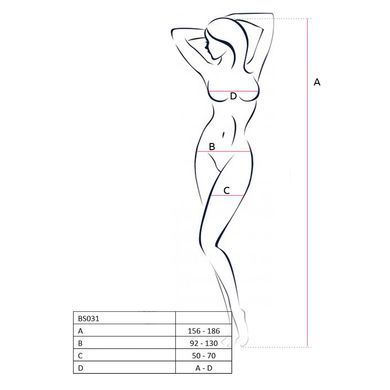 Бодістокінг Passion BS031 white, комбінезон з відкритими грудьми PBS031W фото