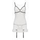 Сорочка прозора з пажами Passion ORIHIME CHEMISE L/XL, white, трусики, стрепи EL16404 фото 3