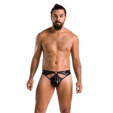 Чоловічі стринги Passion 033 THONG PAUL L/XL Black, під латекс SO7570 фото