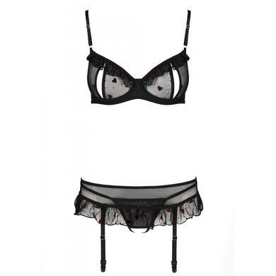 Сексуальный комплект с поясом для чулок Passion LOVELIA SET L/XL, black SO4777 фото